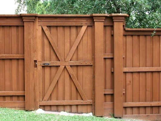 medium brown wood fence and gate in Markham, Ontario